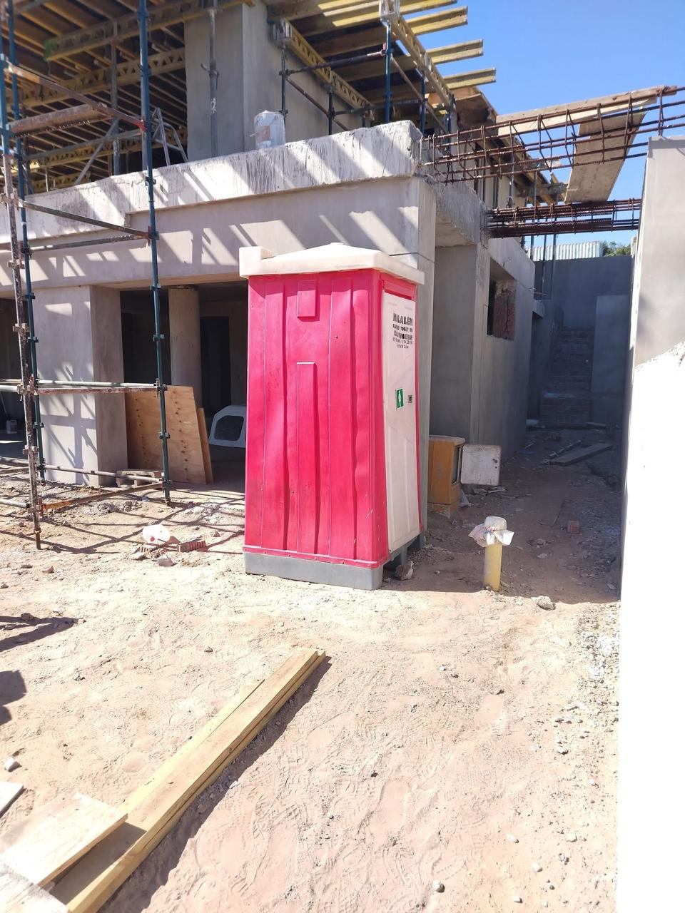 Construction site mobile toilet